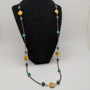 Long Multi-Color Beaded Necklace